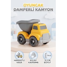 Eğitici Ve Güvenli Oyuncak Beton Mikseri Gerçekçi Tasarımlı Açılabilen Damperli 15 Cm Oyuncak Kamyon