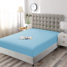 Lastiksiz Dokuma Düz Renk Çarşaf160x240 Mavi