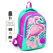 Coral High Kids Flamingo İlk ve Ortaokul Sırt Çantası USB ve AUX Çıkışlı 23411