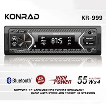 Konrad Kr-999 4x55 Watt Çift Usb Sd-mmc-fm Bluetooth Oto Teyp
