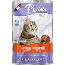 Plaisir Pouch Tavuk Etli Ve Ciğerli Yaş Kedi Maması 100 G