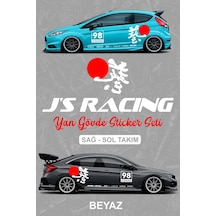 Js Racıng Yan Gövde Sticker Seti Beyaz - 854607454