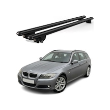 Kanca Bmw 3 Serisi Kombi 2010-2011 Uyumlu Siyah Kilitli Ara Atkı 110cm Port Bagaj Tavan Barı