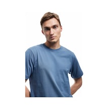 Koton Bisiklet Yaka Pamuklu Regular Fit Kısa Kollu Basic Tişört Mavi 5sam10116hk Mavi