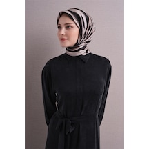 Armine Sura İpek Eşarp 2026-2027 - Sonbahar Kış-asm9629 Siyah-Vizon