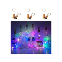 6'li Paket Güneş Enerjili Şarap Şişesi Işıkları, 20 Led Su Geçirmez Bakır Mantar Güneş Işığı Düğün, N Genel