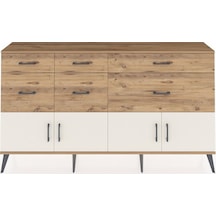 Arges Konsol Tek Raflı 6 Çekmeceli 4 Kapaklı 176x30x99 Çam-aytaşı/çam Aytası/atlas Çam - Atlas Çam