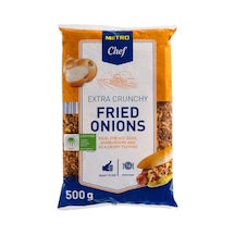 Metro Chef Kızarmış Soğan 500 G - Çıtır Lezzet, Pratik Kullanım 3'li Ekonomik Paket - 3 Adet Tarı