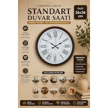 Kahverengi 36 Cm Standart Duvar Saati Standart Roma Rakamlı