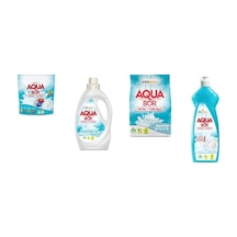Aquabor Doğal Mineralli Tablet + Sıvı Beyaz + 4 Kg Beyaz + Elde Bulaşık 4 Lü Set
