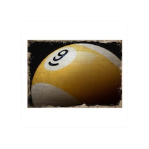 Bedeko Sarı Bilardo Topu Modern Ahşap Tablo 35 Cm X 50 Cm