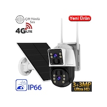 Vstarcam Bg66dr-4g 2x3mp 4g Dış Mekan Güneş Enerjili Pt Güvenlik Kamerası - 2 Lensli, Renkli Gece