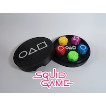 Squid Game Gonggi 5 Taş Oyun Seti, Özel Yuvarlak Kutulu, Ağır Ta