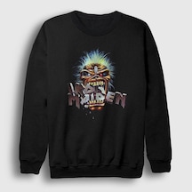 Presmono Unisex Eat Iron Maiden Sweatshirt Siyah