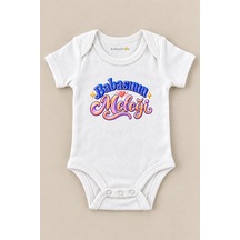 Babylimon Babasının Meleği Beyaz Kısa Kollu Çıtçıtlı Bebek Zıbını Beyaz - 930083742 Beyaz