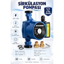 Gp25-4 130mm Sıcak Su Devir Daim Sirkülasyon Pompası 3 Kademeli Sessiz Kombi Kalorifer Yerden Isıtma 1 Daire İçin