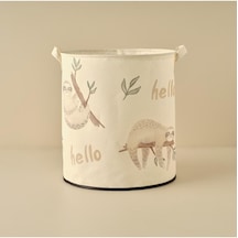 Sloth Hayvan Baskılı%70 Pamuk%30 Polyester Oyuncak Sepeti, Çok Renkli, 36x40 Cm