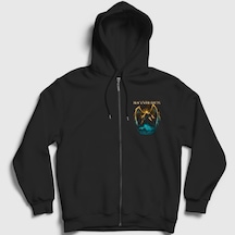 Presmono Unisex Angel Black Veil Brides Fermuarlı Kapüşonlu Sweatshirt Siyah