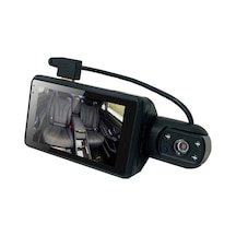 Siyah 3" Ips Ekran Araç Gopro Kamera, 1080p Ön + 720p İç Kameralar, 360 Döner Lens, Gece Görüşü, Park Monitörü, Yerleşik Li-pil