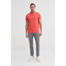 Cazador Polo Yaka Slim Fit Pike Düz Pamuklu Tişört Nar Cıcegı