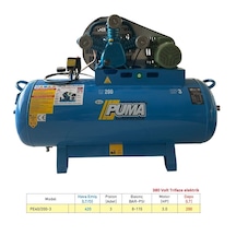 Puma PE40-200-3 200 L 3 HP 3 Piston 380 V Döküm Kafa Yağlı Hava Kompresörü