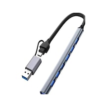 Zr288 7 Port Ads303/d Type-c Usb Metal Usb Hub Hmngo48-ıeg4874d Çok Renkli
