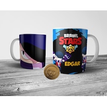 Brawl Stars Edgar Kupa Bardak Ve Altın Coin Figür Seti Çok Renkli