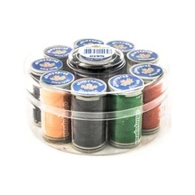 Altın Yaprak Dikiş İpliği Seti 10'lu Yuvarlak Kutulu Çok Renkli