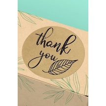 Thank You Kraft Yapraklı Kargo Paket Sticker Etiketi 3x3cm St2064 Çok Renkli