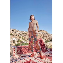 Monamise Kadın Etnik Desenli Yazlık Takım 23005 Çok Renkli