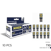 Nıken 12 - 24 Volt T10 Dipsiz Turuncu 10 Ledli Ampul Takımı - 10 Adet