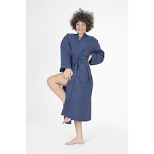 Varol Kaos Serisi Kimono Yaka Pike Bornoz Sabahlık Lacivert-s/m Lacivert