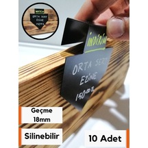 Silinebilir Kara Tahta Siyah Etiket 18 Mm Ahşap Kova Bidon Geçme
