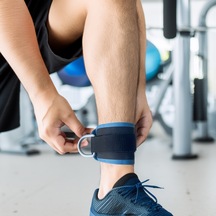 Rebuwo Tekli Cable Ayak Aparatı D-halkalı, Yumuşak Pedli, Ayarlanabilir Kayış Siyah