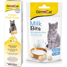 Gimcat Cheese Biotin Kedi Macunu 50 G + Gimcat Milk Bits Sütlü Kedi Ödülü 40 G