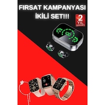Yeni Nesil Kaliteli Akıllı Saat Ve Kablosuz Bluetooth Kulaklık Yüksek Ses Kaliteli 3 Farklı Kordon, Bileklik
