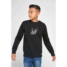 Tshirthane Eric Clapton Baskılı Unisex Çocuk Siyah Sweatshirt Siyah
