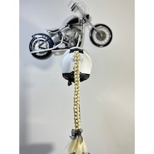 Motor & Motosiklet Sarı Örgü Saç Kask Dış Aksesuarı Diğer