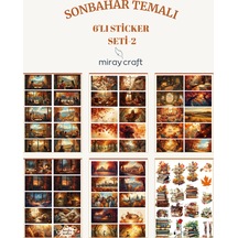 6 Sayfa Sonbahar Temalı Sticker Seti 12 17 Cm /scrapbook, Bullet Journal, Planlayıcı İçin Diğer