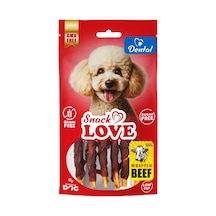 Snack - 92 - Love Köpek Ödülü Dental Ve Eğitim Burgulu Çubuk Üzerine Sarılı Dana Eti 10 Cm - Ece-umay - 70 Gr