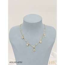 Kolye Takı Aksesuarı Metal 45cm Günlük Şıklık Zarif Hediye Model 44225a Çok Renkli