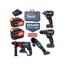 Stechend SXS403  20V 4.0/6.0Ah Akülü Alet Seti 7 Parça