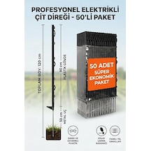50 Adet 120cm Elektrikli Çit Plastik Direği Kendinden İzolatörlü Ayak Basmalı Çit Kazığı