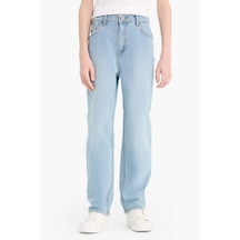 DeFacto Erkek Çocuk Straight Fit Düz Paça Cepli Jean Pantolon C3697A824WNNM39 Mavi