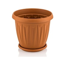 Omnipazar Sy-5702 2,3 Litre Plastik Ürgüp Saksı Takımı No 2 Kahverengi