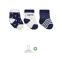 Mey İthalat 3'lü Penye Cute Stars Soket Çorap Bs10115 Lacivert