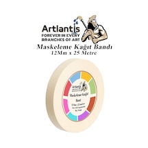 Maskeleme Bandı Kağıt Bant 12 Mm 25 Metre 1 Adet Boya Bantı Maskeleme Kağıt Bant Duvar Yağlı Boya Badana