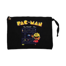 Pac-Man Eighties Siyah Clutch Astarlı Cüzdan / El Çantası Siyah