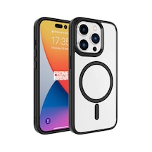 Kilifone - İphone 15 Pro Uyumlu Kılıf Magsafe Özellikli Crom Kapak - Siyah - T28282