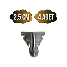 Kelebek Düz 2.5cm Metal Ayak Çeyiz Ve Hediye Kutusu Mobilya Ayağı 2.5cm Gümüş 4 Adet Gümüş